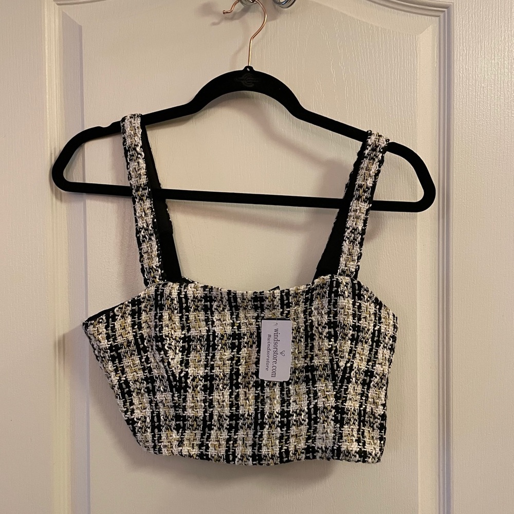 NWT Small zip up crop top